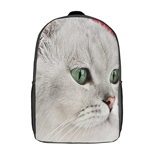 Cartable sac à dos pour enfants 17 pouces unisexe motif chat imprimé 3D multicolore