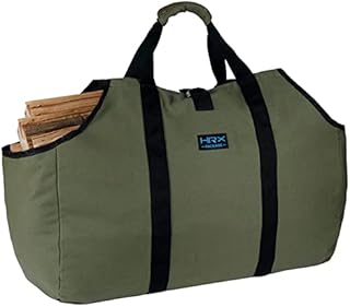 Large Log Carrier, Water Resistant Durable Canvas Log Tote Holders for Fireplace, Firewood Log Carrying Storage with Handle for Indoor Outdoor Camping (35.5x17 Inch)