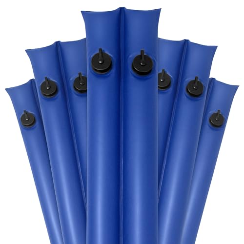 Pool Mate 8 ft. 5-Pack Extra Strength Blue Double Chamber Pool Water Bags, Double Seams, .25 MM Thick Vinyl, Cover Weights, Oversized Jumbo Screw Valve Cap, Water Tubes