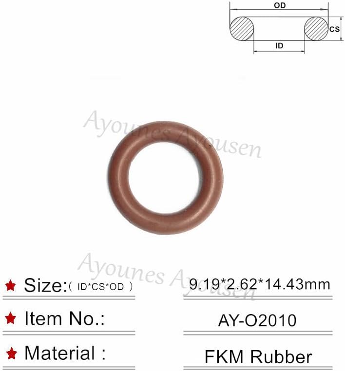 100unit For Chevrolet car fuel injector rubber seal O ring (AY-O2010) - (Style: A, Color: AY-O2010-black)