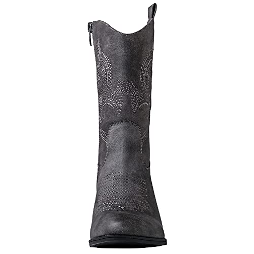 Image of GLOBALWIN Women's Mid Calf The Western Cowgirl Boots Fashion Cowboy Boots For Women Chunky Low Heel