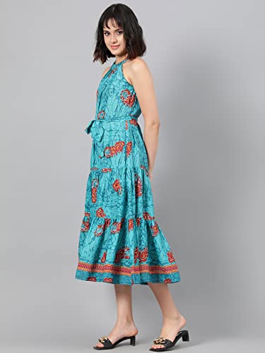 Image of KOTTY Polyester Fit and Flare Midi Women Dress