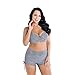 Produktbild Chenguojian Frauen Plus Size Stripe Push-up Zweiteiliger Badeanzug Bademode Bikini Badeanzüge (Color : Black, Size : 50)