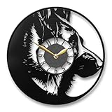 IndieClock German Shepherd Wall Clock – Dog Lover Gift, Pet Decor, Illuminated Canine Art for Home or Office, Black