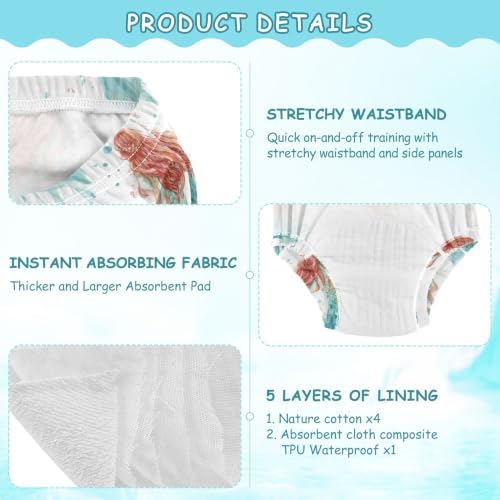 Mazeann Cute Sea Mermaids Potty Training Underwear 5T Multi — view 2