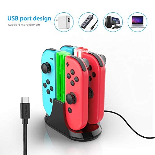 Charging Dock For Switch Joypad, Yccteam 4 In 1 Switch Joypad Charger Station With Lamppost Led Indication And Usb Type C Charging Cable #TOP3