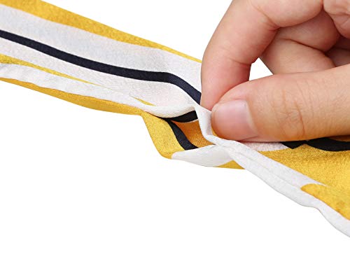 Allegra K Stripe Ribbon Skinny Neck Scarves Long Narrow Neckerchief Hairband for Women Wrist Wear Handbag Handle Wrap4
