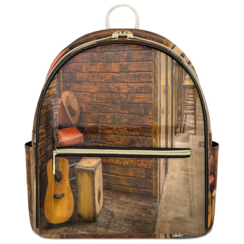 Sac à dos décontracté en cuir femme TropicalLife guitare 9L