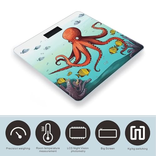 Báscula de baño Giant Octopus con pantalla LCD y vidrio templado miniatura 3