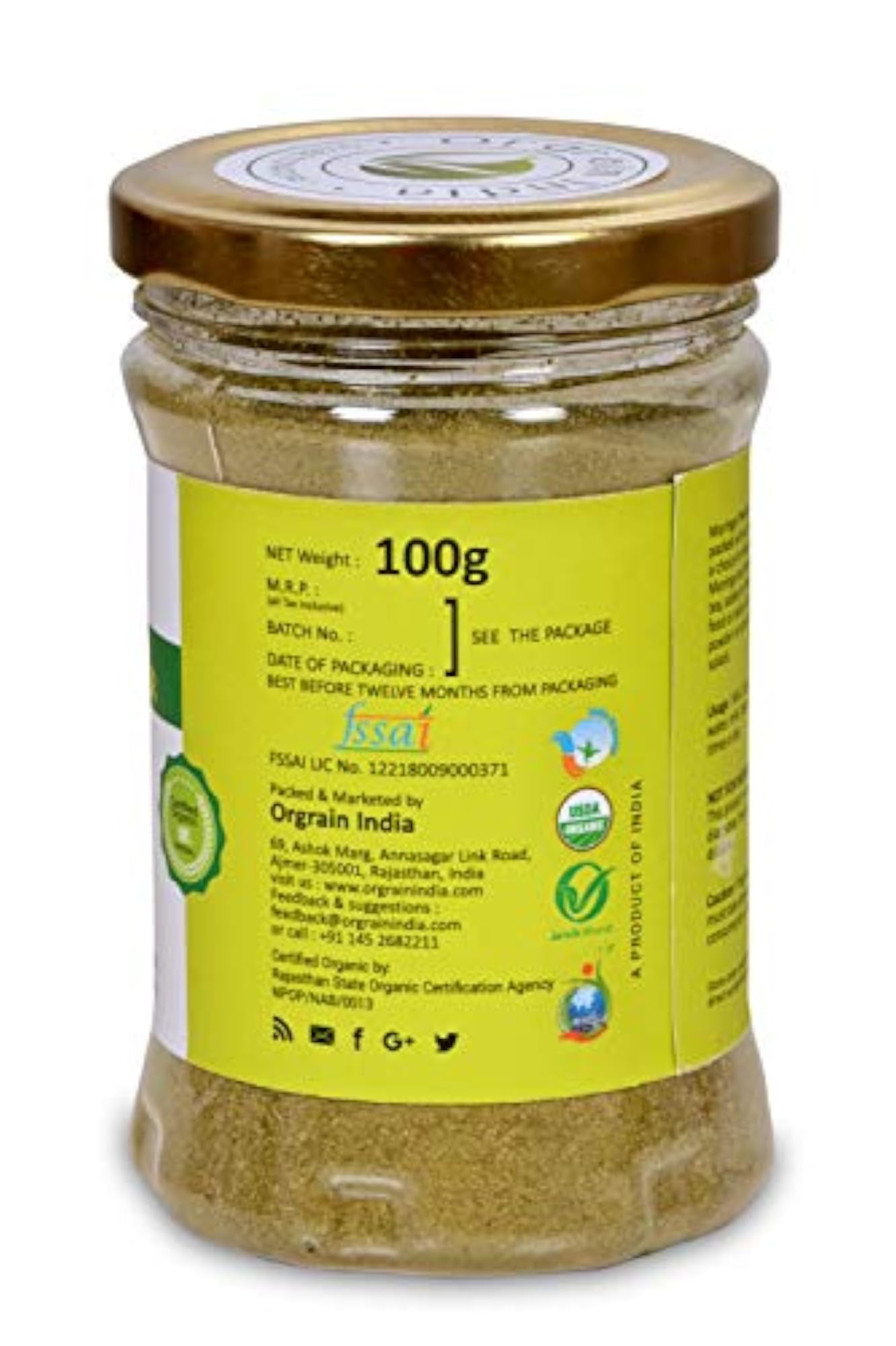 Organic Moringa Powder, 200g, Health Supplement