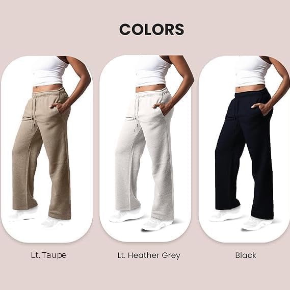 Common Stitch 3 Pack Sweatpants Women, Wide Leg Womens Sweatpants, Workout - Yoga Pants (Available in Plus) - Image 5