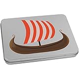 barco vikingo feria Rectangular metal con bisagras tapa estaño