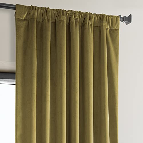 HPD Half Price Drapes Heritage Plush Velvet Curtains 96 Inches Long Room Darkening Curtains for Bedroom & Living Room 50W x 96L, (1 Panel), Peat Green by HPD Half Price Drapes - Image 5