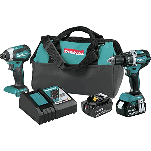 Makita XT269M 18V LXT Lithium-Ion Brushless Cordless 2-Pc. Combo Kit (4.0Ah), Blue by Makita - Used condition - US$177.33