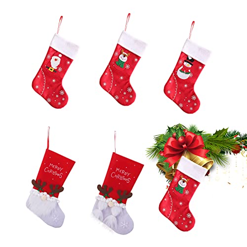 Calcetín De Navidad,Tiuxiu 5 PCS Calcetines Navideños Calcetines Colgantes De Navidad Calcetines Navidad Chimenea Botas Papá Noel Calcetín Navidad Grande Para Decoración Navideña Para Llenar y Colgar Cover