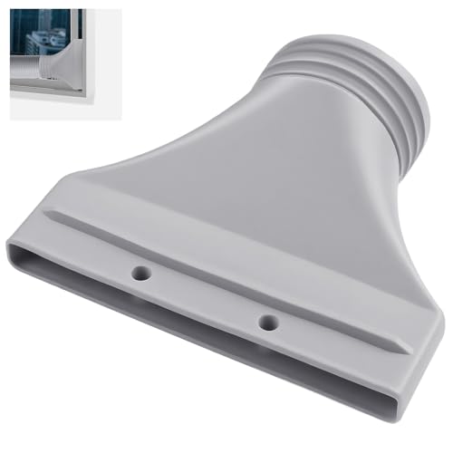 Flacher Fenster-Abluftschlauch-Adapter für Klimaanlagen Trockner – Verbessert Luftzirkulation mit Frischluftzufuhr, 22x25cm (Grau) – Inkl....
