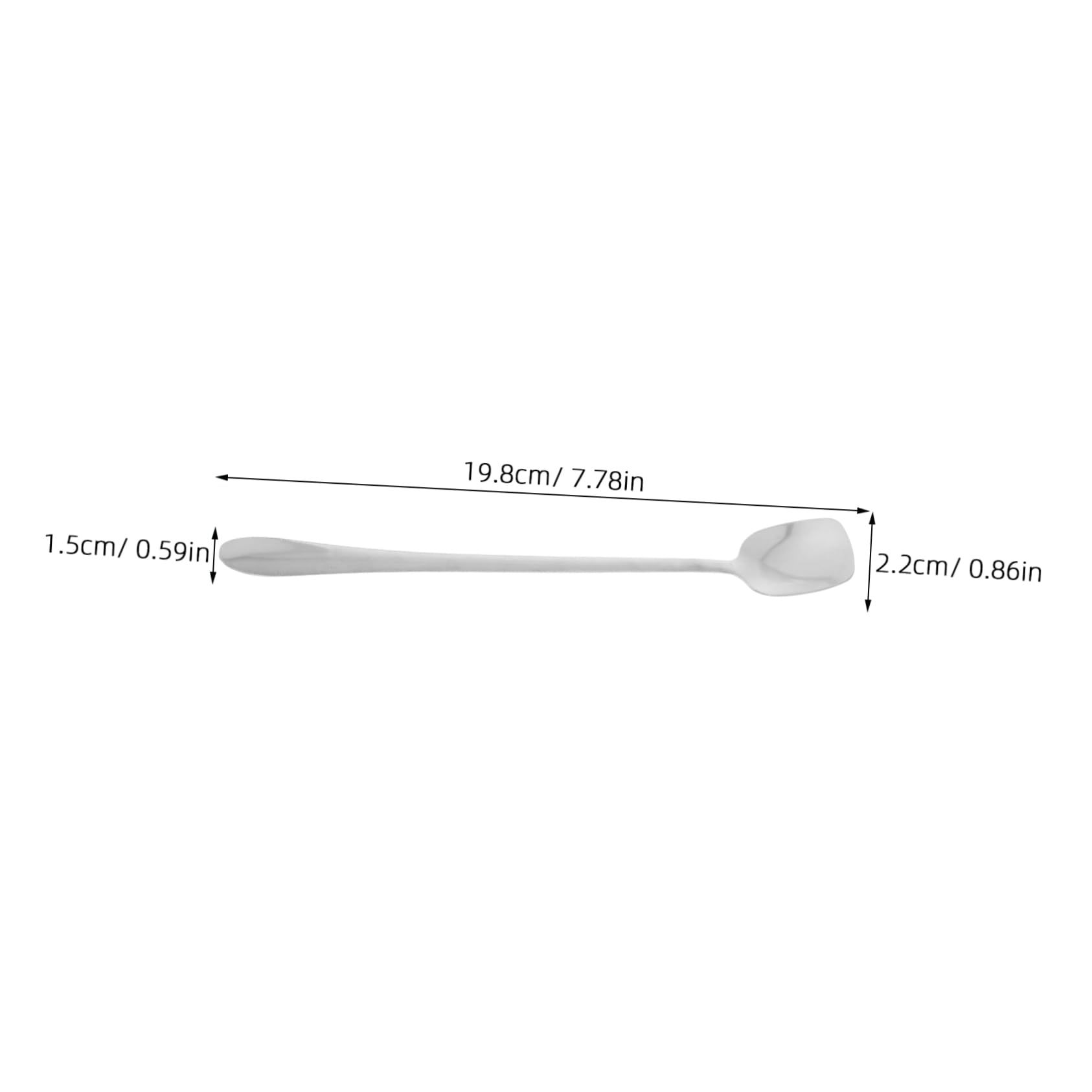 LIFKOME 5pcs Stainless Steel Long Handle Spoons Cocktail Stirring Spoon Square Head Multi-purpose