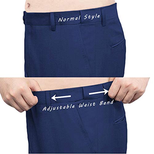Ynd Men's Business Suit Pants Slim Fit Flex Flat Front Pant, Black, Medium #TOP3