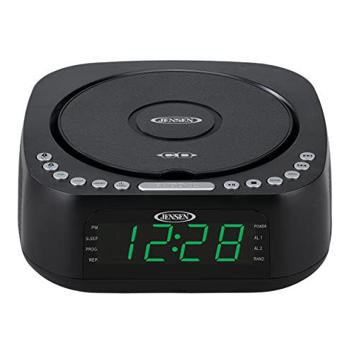 image for Jensen Modern Home Audio CD Player Tabletop Stereo Dual Alarm Clock Di