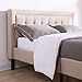 Decoro Mornington Upholstered 2.0 Platform Bed, Button-Tufted Fabric Headboard and Metal Frame with Wood Slat Support, Linen, King