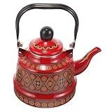 Bouilloire à thé - la poignée reste toujours froide sans vous brûler les mains, facile à utiliser sans protection nécessaire, bouilloire à thé vintage en émail