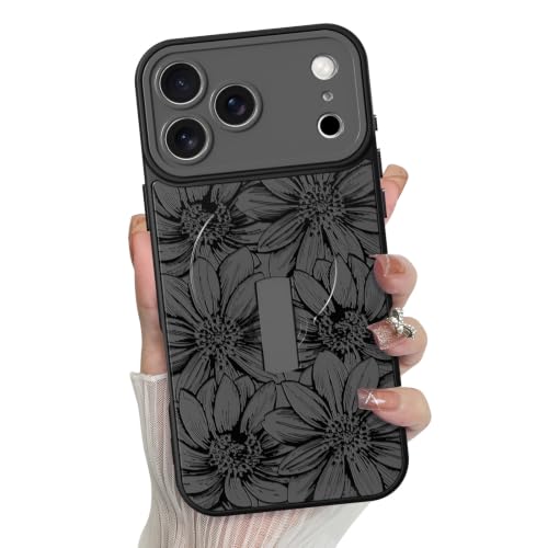 MZELQ Compatible with iPhone 18 Pro Case Sunflowers Flower Pattern -Black by MZELQ - Used condition - US$20.23