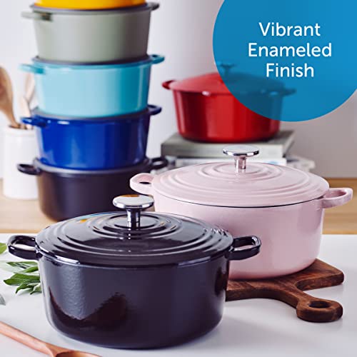 Miniatura 9 de Bk Olla De Hierro Fundido Con Tapa, Horno Holandés Con Revestimiento Esmaltado, Apto Para Inducción, Horno Y Lavavajillas, 20 Cm 2.5l, Negra