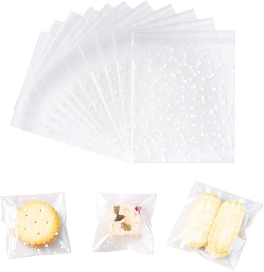 200 Pcs Clear Cellophane Bags, Cookie Bags Thickened Self Seal