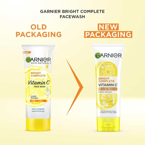 Image of Garnier Skin Naturals, Facewash, Cleansing and Brightening, Bright Complete, 100 g