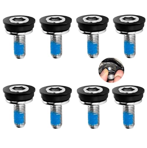 Image of DEFIYEAR 8 PCS Bike Bolts M8 - Bike Crank Bolts, Bottom Bracket Screws, Waterproof Sandproof Curve Screw, Crank Screws with Gasket, Inner Hexagon Threaded Screws for Square Cranksets & Bottom Bracket