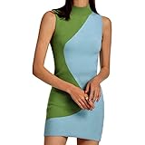 Womens Sweaters Knit Dress Y2K Fashion Dress Woman Sexy Halter Neck Sleeveless Dress Bodycon Mini Dr