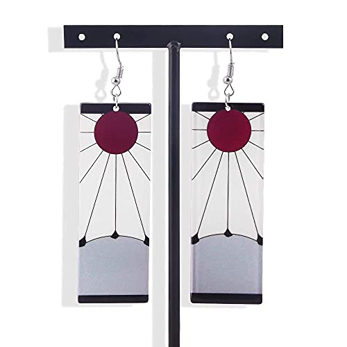 Anime Kamado Tanjiro Hanafuda Earrings - Kimetsu No Yaiba Hanafuda Earrings - Cosplay Accessories For Womens Girls4