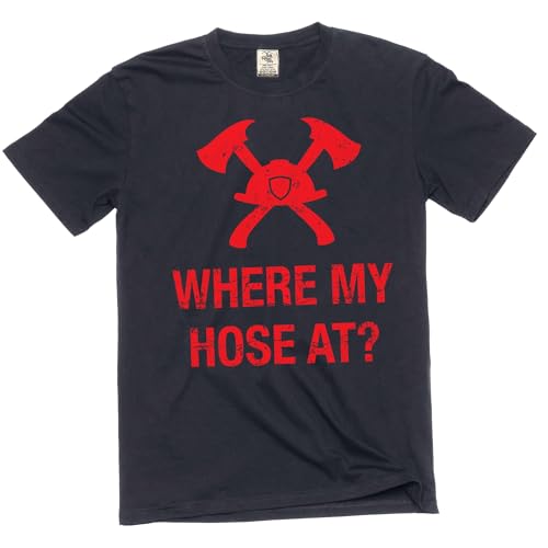 Christmas T-Shirt for Firefighter Funny Firefighter Gift T-Shirt Where My Ho's at Large...