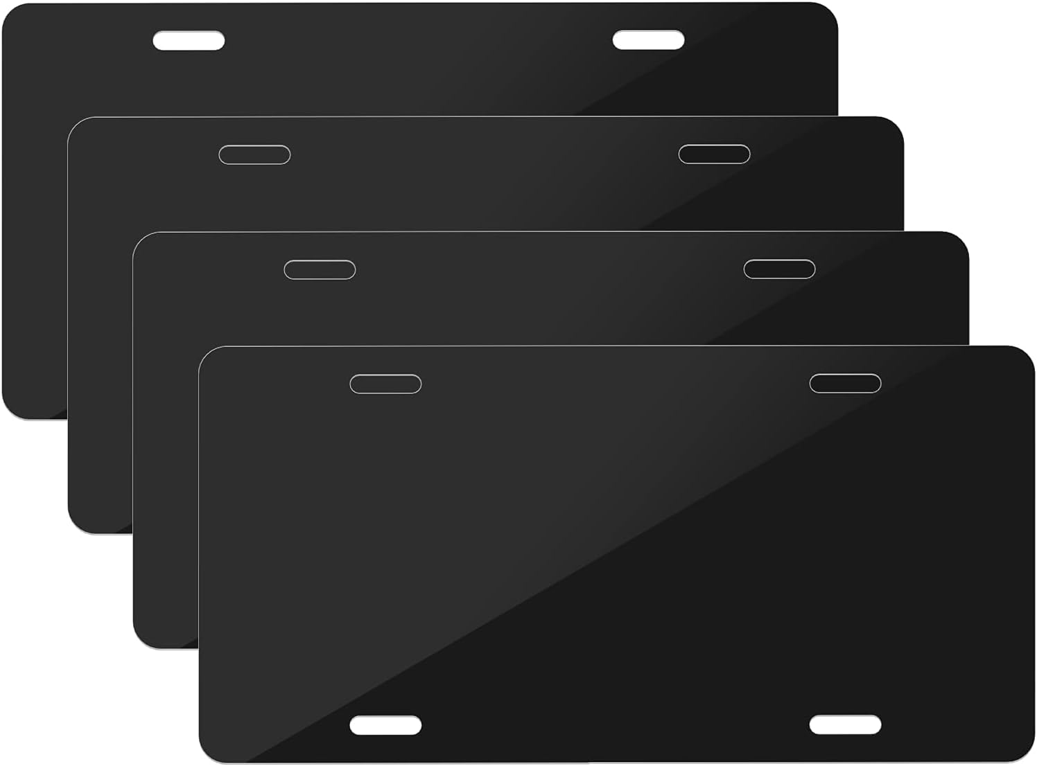 nomiou 4PCS Blank Metal Automotive License Plate Plates Tag for Custom Design Work (Black)