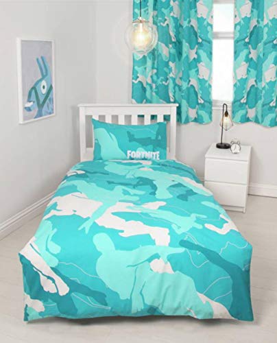 Fortnite Official Turko Single Duvet Cover Dabbing Design | Reversible Two Sided Blue Bedding Duvet Cover With Matching Pillow Case