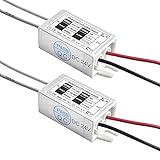 24V LED Power Supply - Lustaled Waterproof IP67 15W 24 Volt DC Transformer 120V AC to 24V DC Constant Voltage Outdoor LED Driver Converter for LED Strip Lights CCTV Camera Security System (2-Pack)