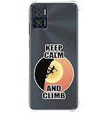 Tumundosmartphone Cover Silicone Anti Colpi per Motorola Moto E22/E22i Disegno Donna Arrampicata Disegni