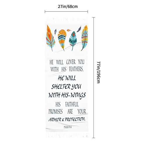 He Will Cover You With His Feathers Shawls And Wraps Scripture Bible Verse Floral Scarves Religious Inspirational Psalm 91 5