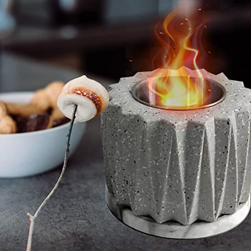 Romway Concrete Portable,Mini Fire Pit,Tabletop Fireplace For Indoor And Outdoor Use (Sand Color) #TOP5