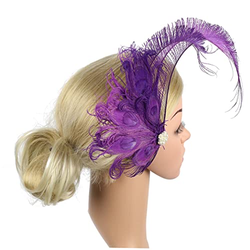 Épingle à cheveux de plumes violettes DOITOOL pour coiffure mariage