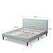 ZINUS Shalini Upholstered Platform Bed Frame, Mattress Foundation, Wood Slat Support, No Box Spring Needed, Easy Assembly, Light Grey, King