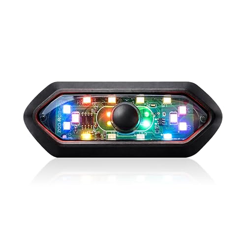 Image of MIKANIX ABS Universal Helmet LED Light with 5 Lighting Modes & 6 Multi-Color Flashing | Rear Warning Safety Night Riding Light USB Charging Cable for Bike, Cycling