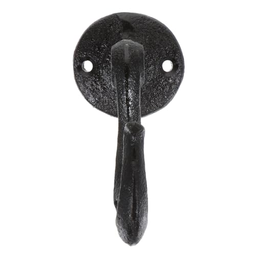 SMASOLO Gancho de Metal Vintage para Colgar Ropa y Utensilios, Gancho Multifunción de Hierro Forjado Negro Resistente, Perchero Decorativo para Pared en Hogar, Cocina y Entrada
