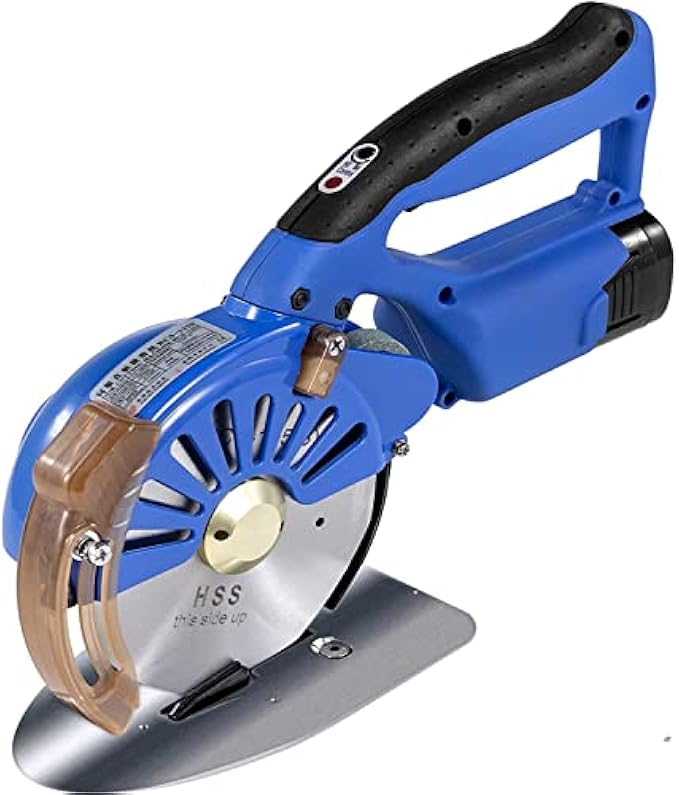 VEVOR Fabric Cutter 125mm Rotary Fabric Cutter 39mm Cutting Height Wireless Electric Rotary Cutter All-Copper Motor with Low Noise Adjustable Speed Electric Scissors for Cutting Fabric and Cotton