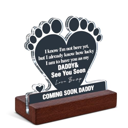 New Dad Gifts, Baby Shower Baby Announcement Gifts Acrylic Sign