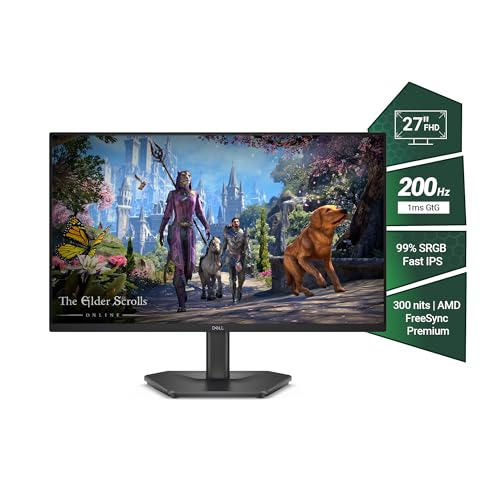 Image of Dell SE2725HG 27 inch FHD IPS Gaming Monitor, 200Hz Refresh, 3side narrow bezels, 1ms GtG, AMD FreeSync Premium, HDR 10, 300nits, 1000:1 Contrast, 99% Srgb, Tilt, 2*HDMI 2.1 TDMS(supports HDMI VRR),DP 1.4