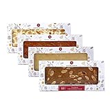 CONTENIDO del PACK: Cuatro deliciosas variedades de turrón Santa Teresa: turrón de Jijona (blando), turrón de Alicante (duro), turrón de almendra y chocolate y turrón de yema