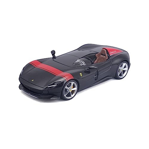 Bburago Ferrari Monza SP1: Modellauto im Maßstab 1:24, Ferrari Race & Play Serie, Tür beweglich, schwarz-rot (18-26027BK)