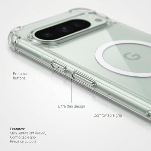 Image of amazon basics Crystal Clear Magnetic Case for OnePlus 15 5G | Compatible with MagSafe Accessories | Air-Guard Corners | Shockproof TPU + Hard PC Back | Slim Transparent Protective Cover (Clear)