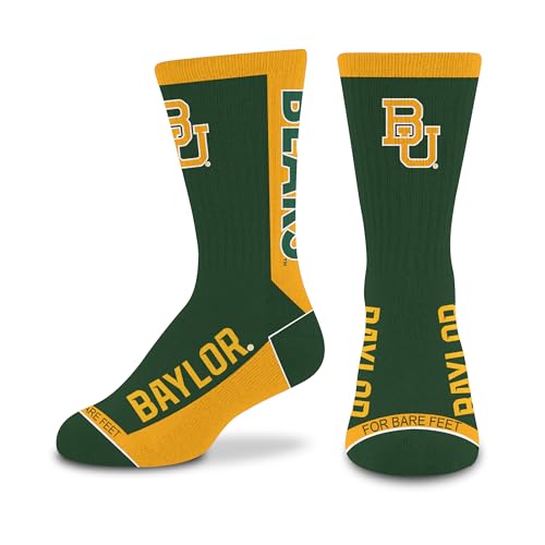 For Bare Feet NCAA BAYLOR BEARS MVP Crew Sock Team Color Youth